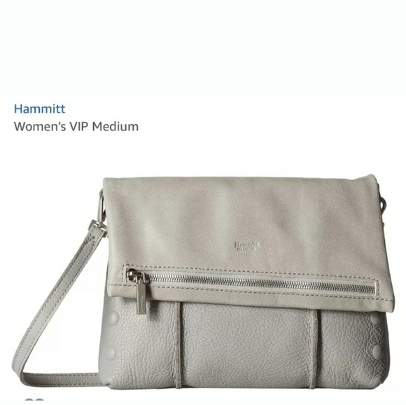 🤍HAMMITT VIP E Drizzle Gray Clutch Convertible Detachable Strap Crossbody NEW - Picture 3 of 10